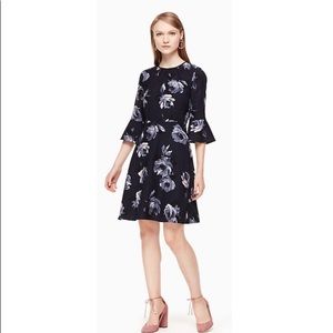 Kate Spade “Night Rose Crepe” Floral Dress